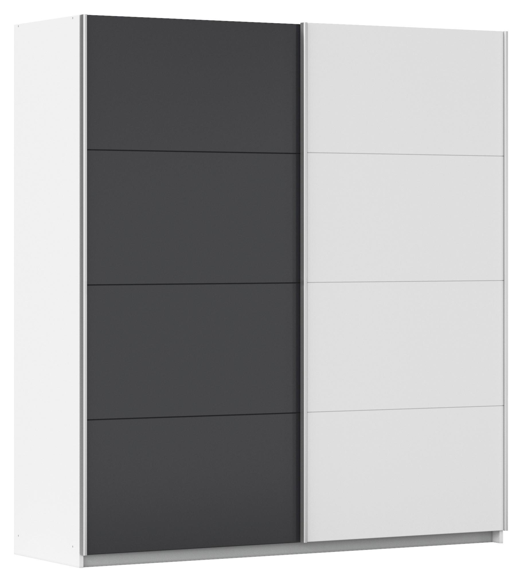 Ormar S Kliznim Vratima Subito - bijela/boje grafita, Moderno, drvni materijal/metal (181/197/61cm) - Modern Living