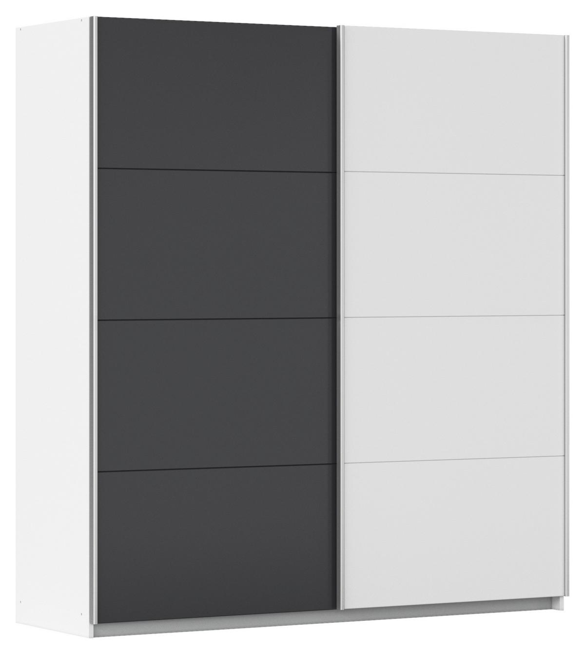 Ormar S Kliznim Vratima Subito - bijela/boje grafita, Moderno, drvni materijal/metal (181/197/61cm) - Modern Living