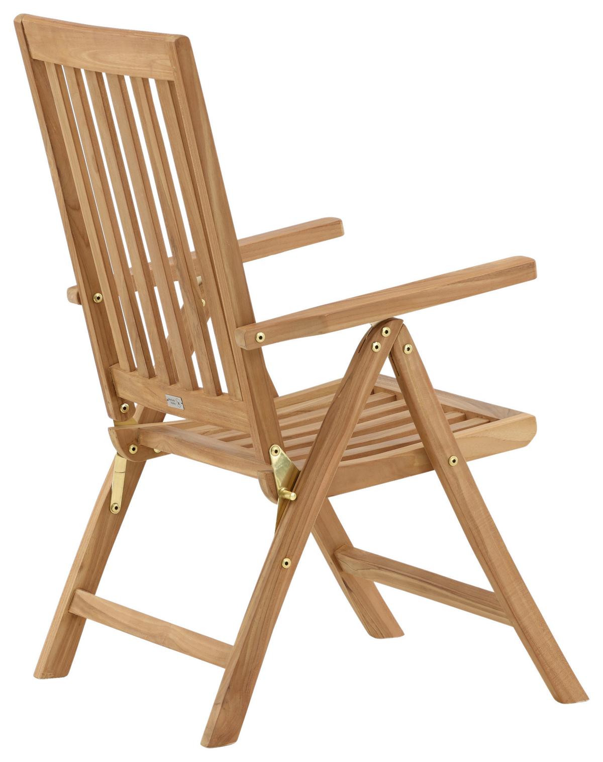 Klappstuhl Kenya ca. 62x105x73 cm Teakholz - Teakfarben, KONVENTIONELL, Holz (62/105/73cm) - Gardenson