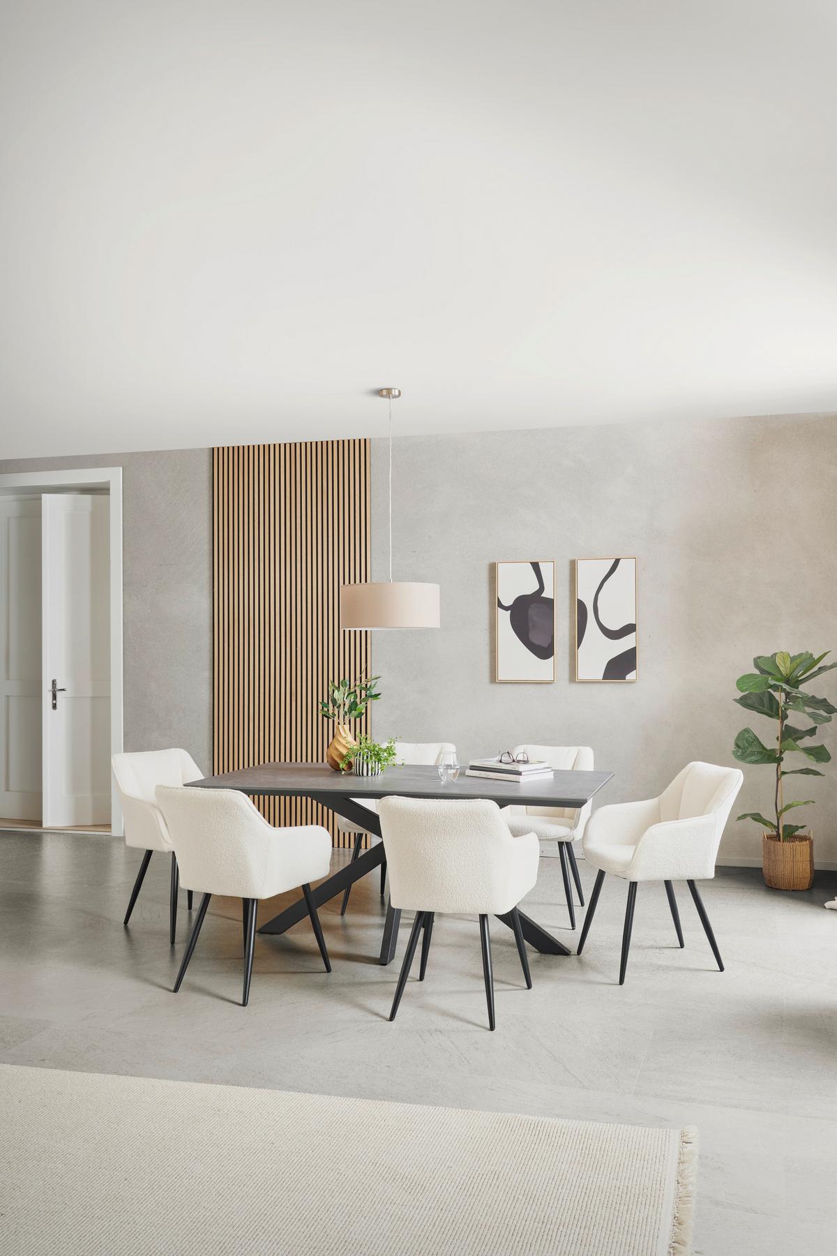 Jedilna Miza Steve, Črna, Keramična Plošča, 180x90 - črna, Moderno, kovina/leseni material (180/76/90cm)