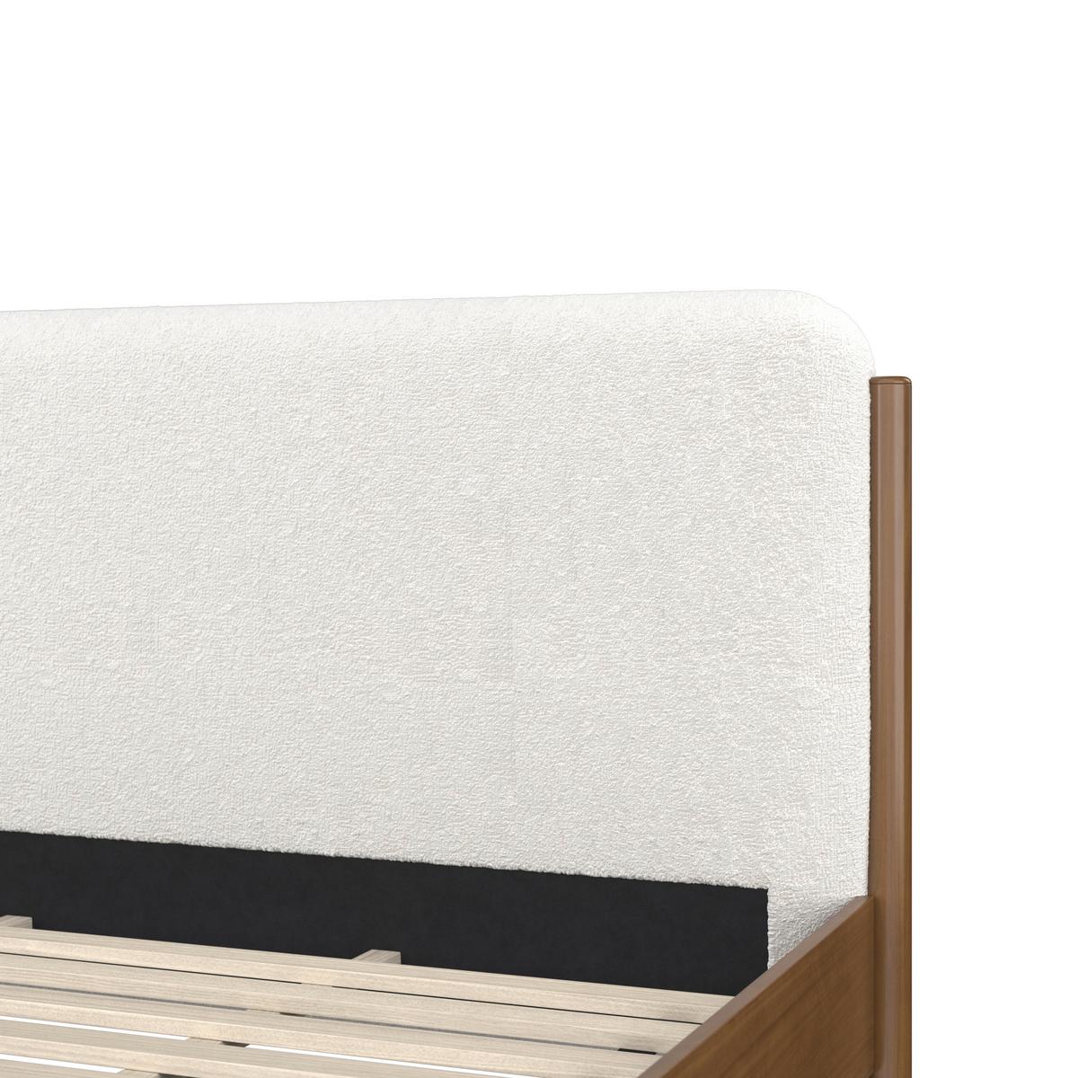 Polsterbett Amina ca. 180x200 cm Elfenbein - Hellbraun/Elfenbein, MODERN, Holz/Holzwerkstoff (180/200cm) - Bessagi Home