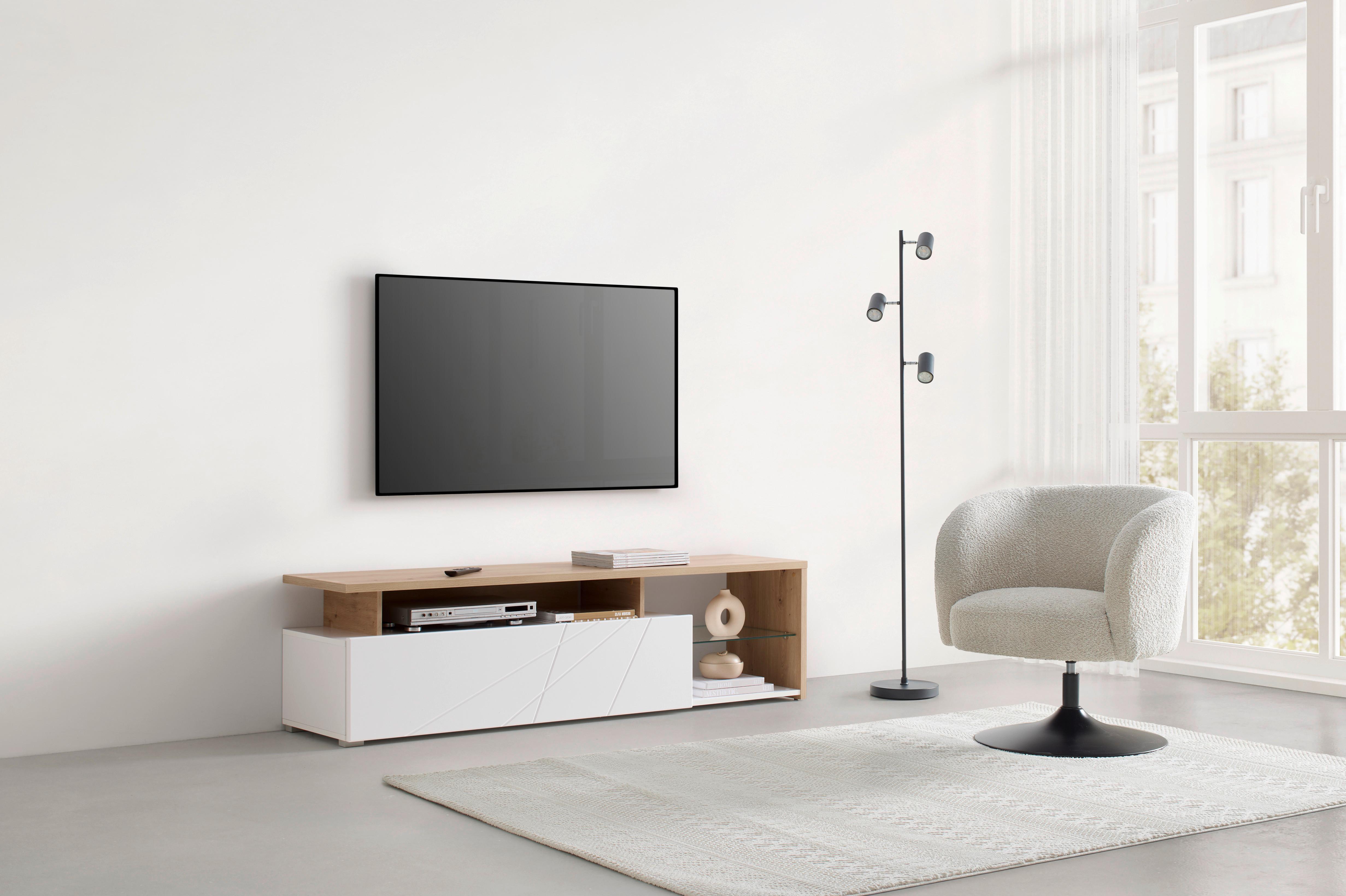 TV-BÄNK ARCTIC - vit/ek Artisan, Modern, trämaterial (170/47/42cm) - Mömax