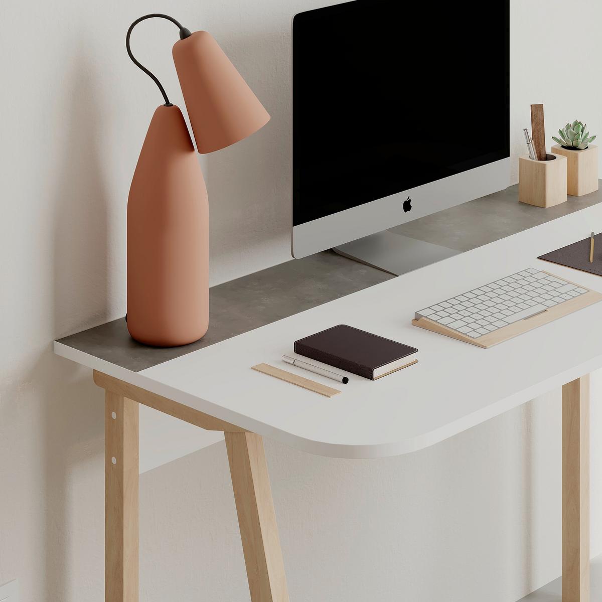 Računalniška Miza Luton, Bela, Temno Siva, 120x60cm - temno siva/barve hrasta, Design, leseni material (120/60/75cm) - Livetastic