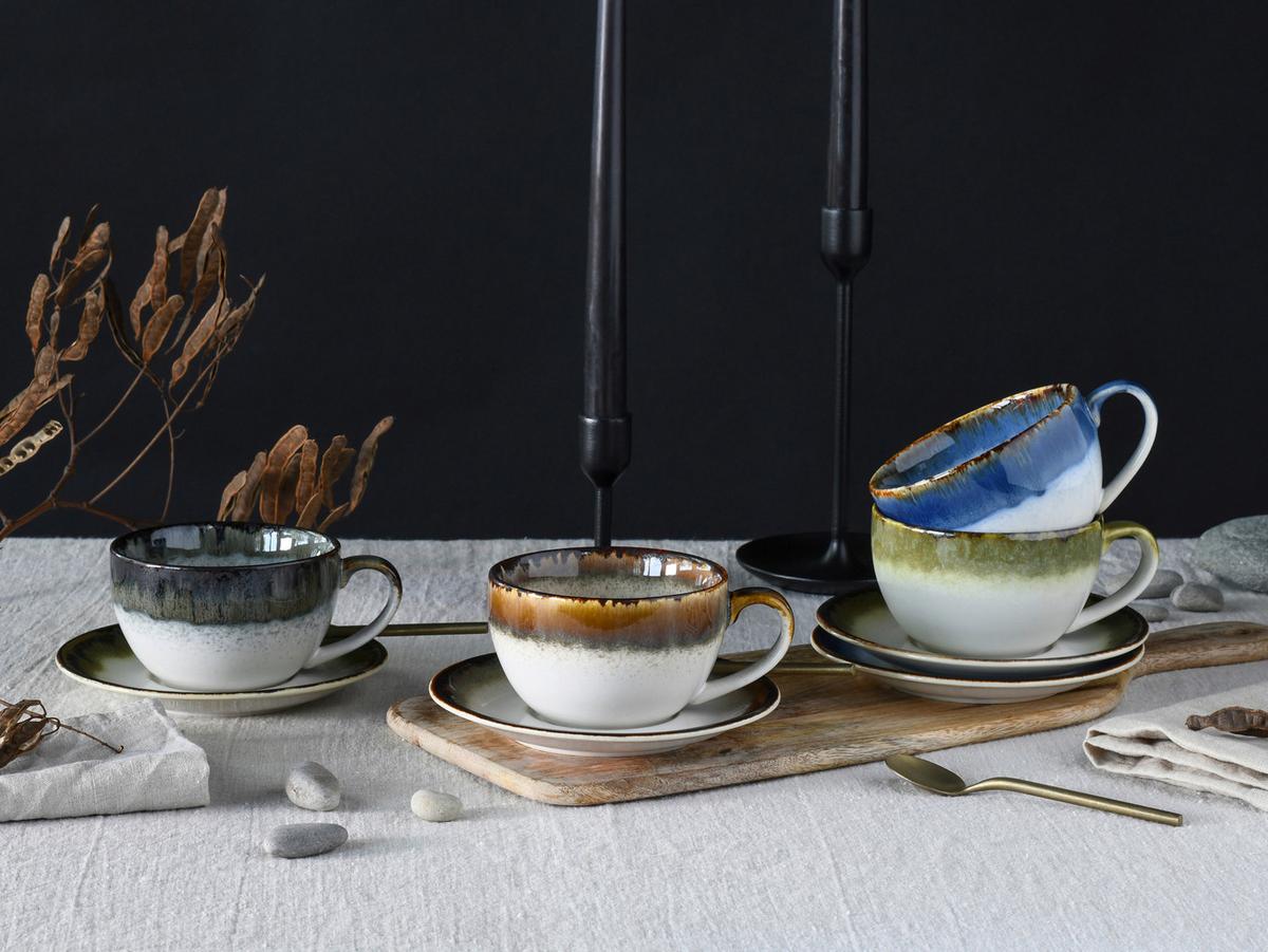 Set Skodelic Cascade Mix, 8-Delni - večbarvno, Basics, keramika - Creatable