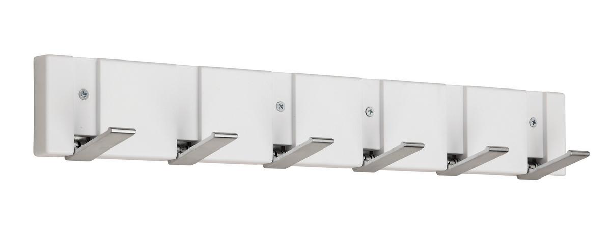 Cuier perete cu cârlige Andrea - alb/culoare zinc, Modern (48.4/7.2/2cm) - Modern Living