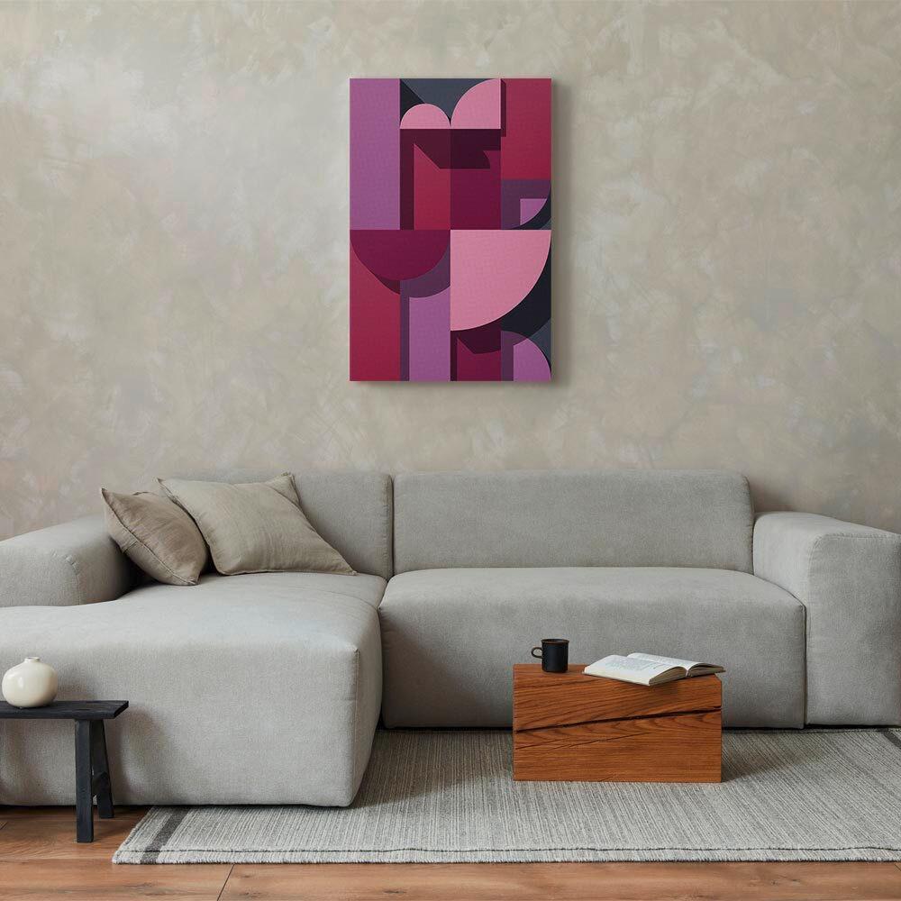 Slika Na Platnu Abstract Home - pink/barve bezga, Basics, tekstil/leseni material (40/60/1,2cm) - artgeist