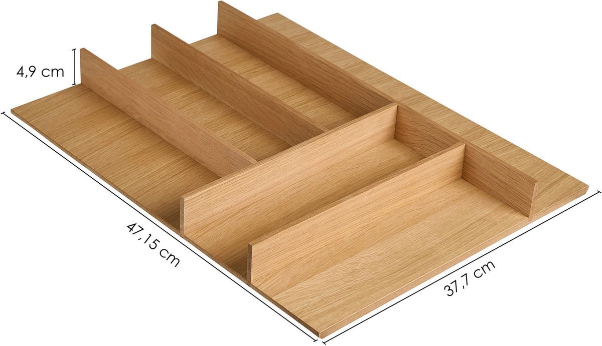 Besteckeinsatz BE45E Eiche - Eichefarben, Basics, Holz (37,7/4,9/47,1cm) - Nobilia
