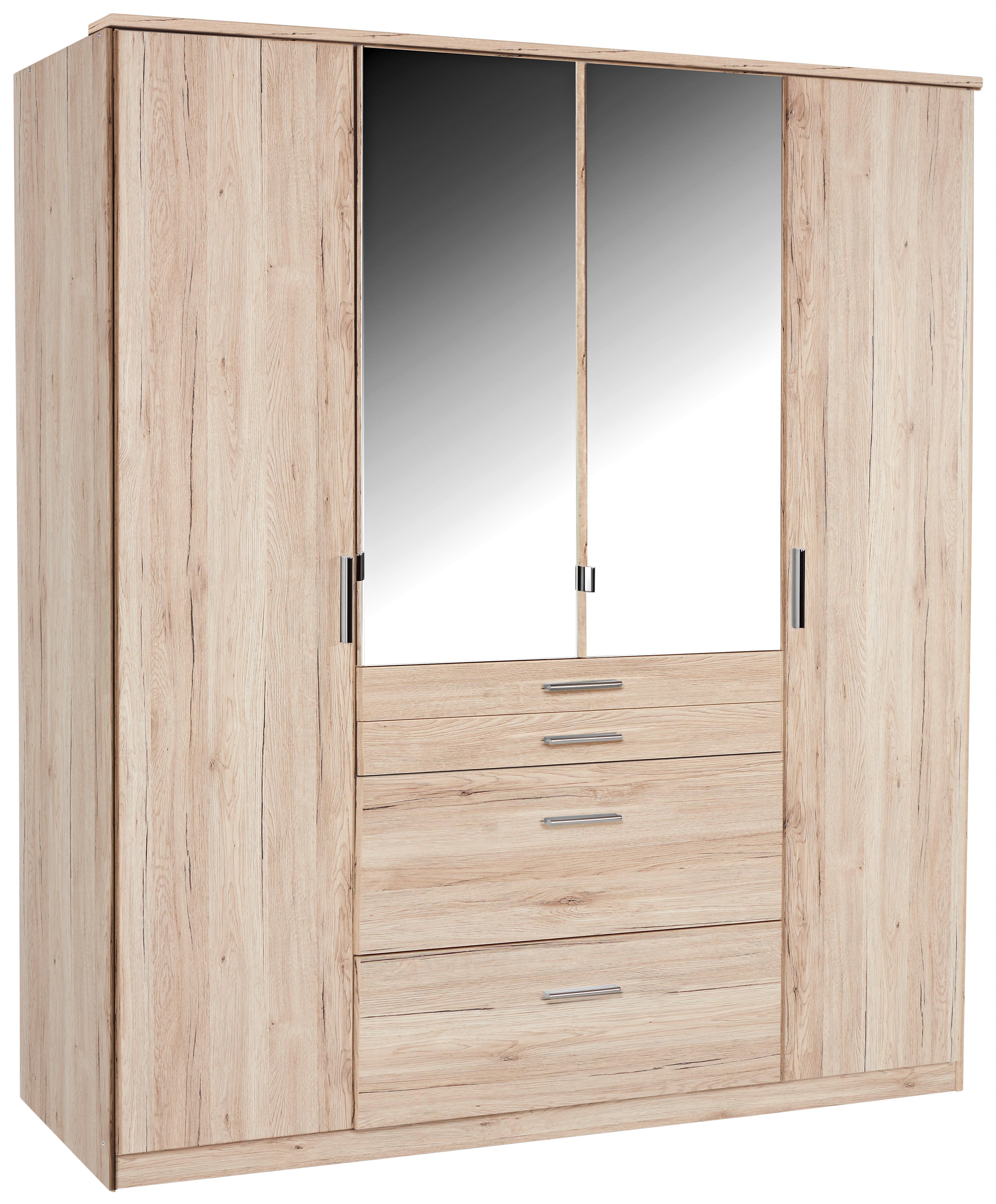 Ormar Za Odjeću Aachen - boje hrasta/boje aluminija, Konvencionalno, drvni materijal/plastika (180/198/58cm) - Based