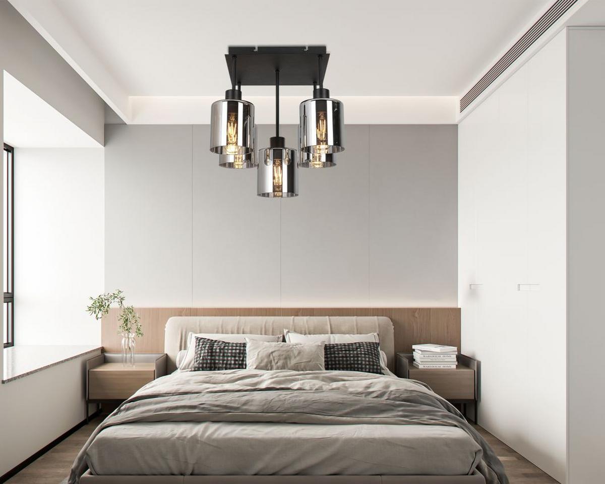 LAMPA SUFITOWA ELIA *SBN* - czarny, Design, metal/szkło (36/36/40cm) - Novel