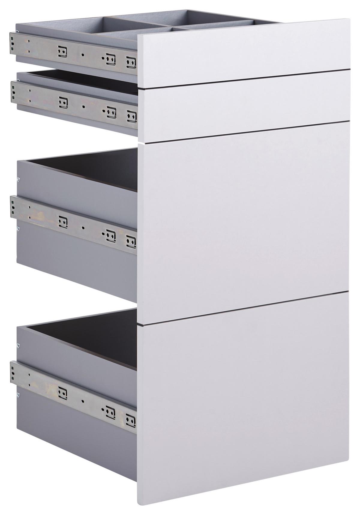 Schubladenset Unit in Hellgrau - Hellgrau, Modern, Holzwerkstoff (45,3/83/47cm) - Based