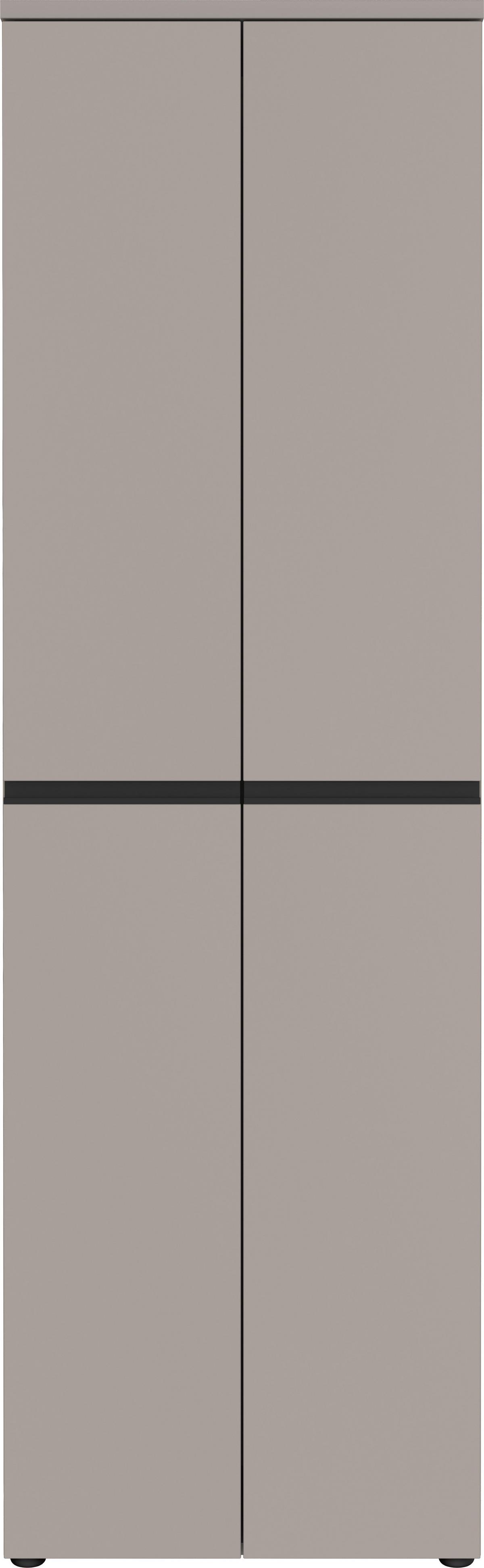 Garderobenschrank GW Bastia in Grau - Schwarz/Grau, MODERN, Holzwerkstoff/Kunststoff (59/194/41cm) - Premium Living