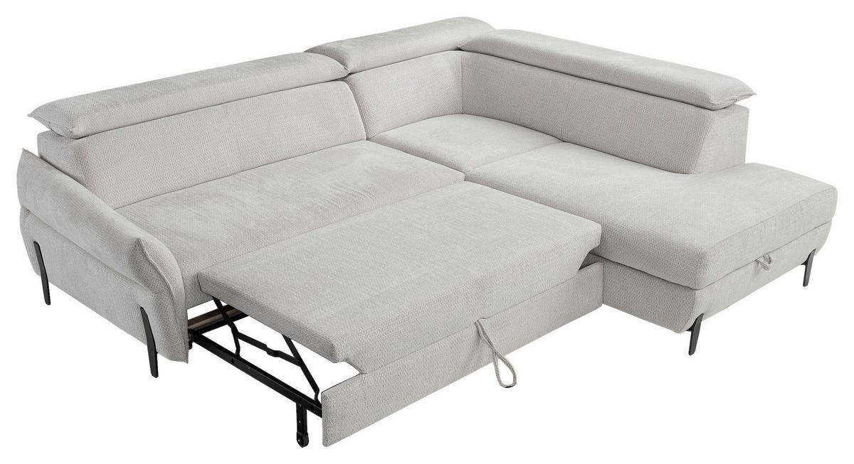 Ugaona Garnitura Romeo - svijetlo siva/crna, Moderno, drvni materijal/tekstil (257/76-95/207-212cm) - Modern Living