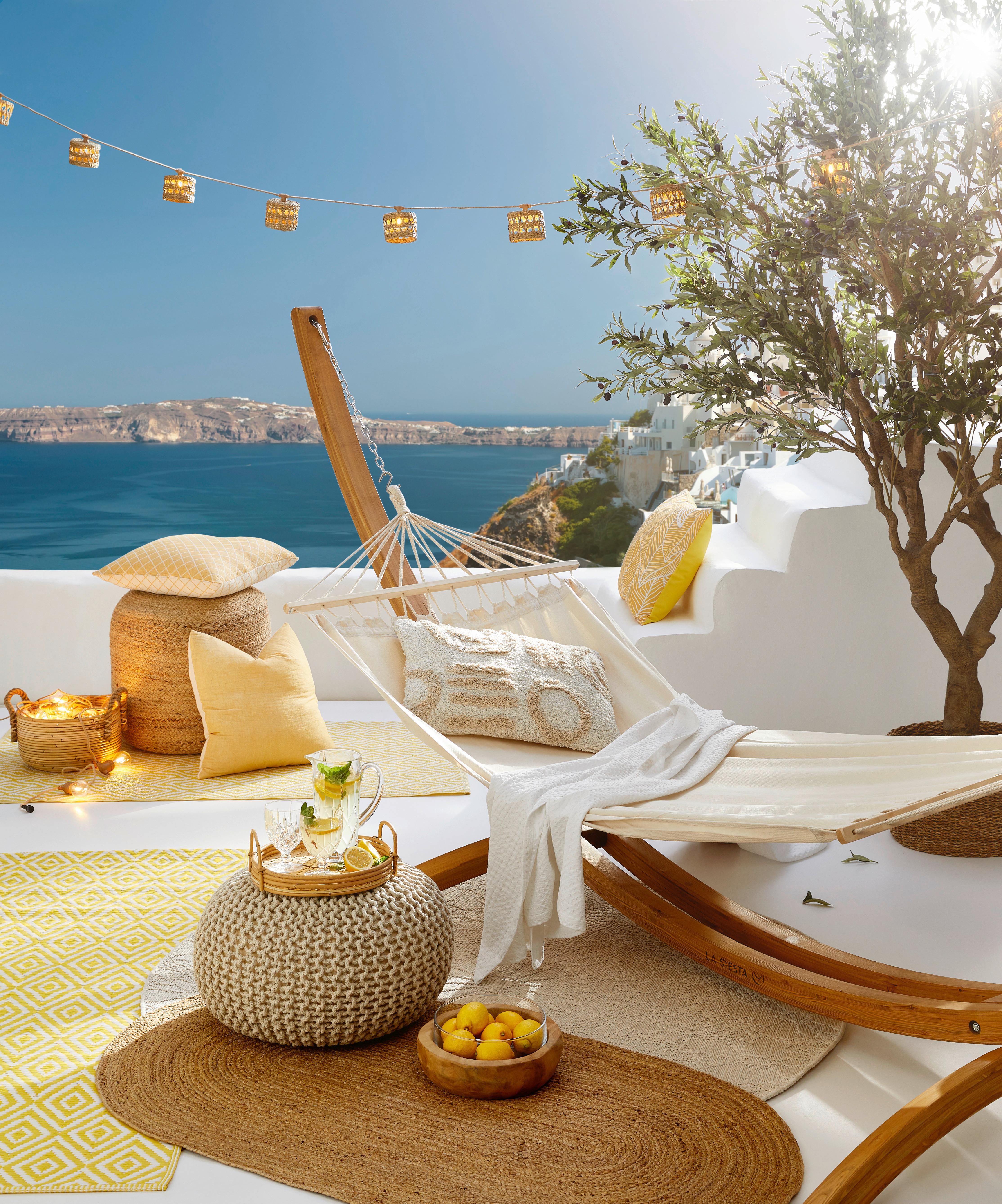 HAMAK CIARA - beżowy/brązowy, Lifestyle, drewno/tkanina (320/120/120cm) - Ambia Garden