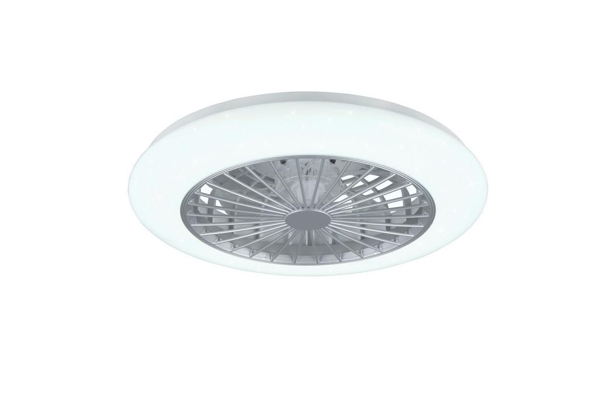 WENTYLATOR SUFITOWY R62522987 STRALSUND - kolor srebrny/biały, Konventionell, tworzywo sztuczne (49/16,5cm)