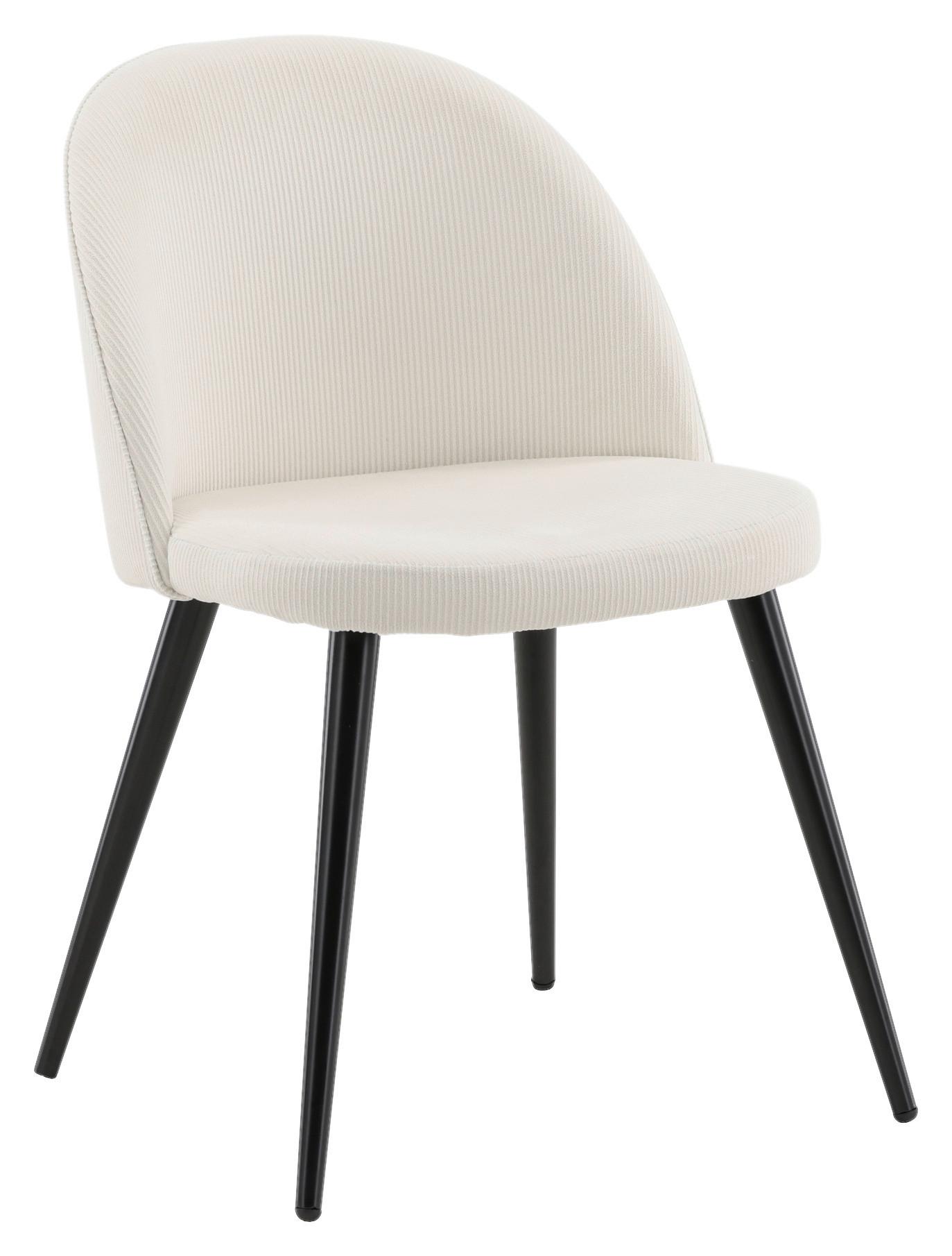 STUHL-SET VELVET - Beige/Schwarz, Design, Textil/Metall (50/77/48cm) - Livetastic