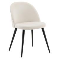 STUHL-SET VELVET - Beige/Schwarz, Design, Textil/Metall (50/77/48cm) - Livetastic