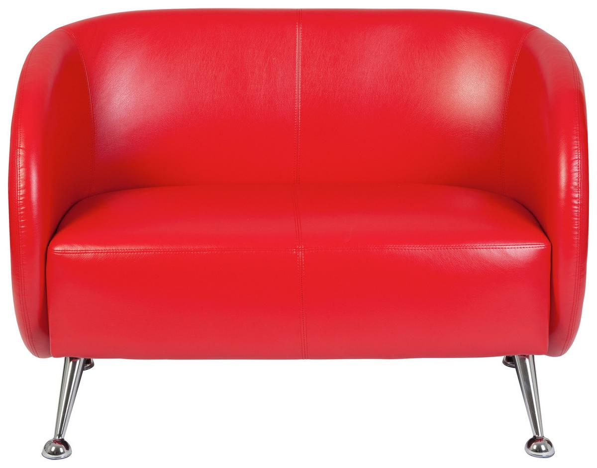 Dvosed Lucia, Rdeča - barve kroma/rdeča, Moderno, kovina/tekstil (118/85/58cm) - MID.YOU