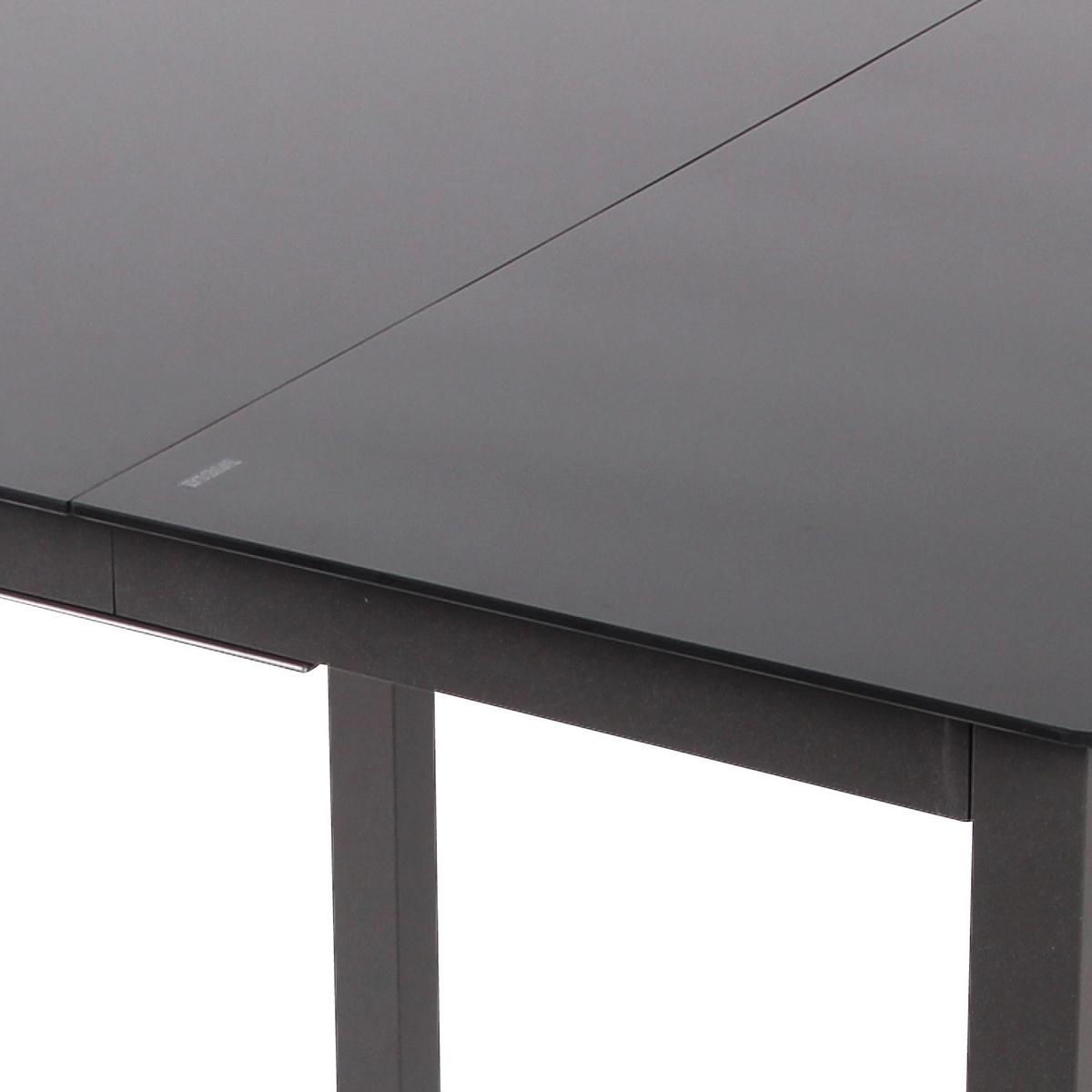 Gartentisch ca. 80x73x80 cm Schwarz - Schwarz, Basics, Glas/Metall (80/73/80cm) - MID.YOU