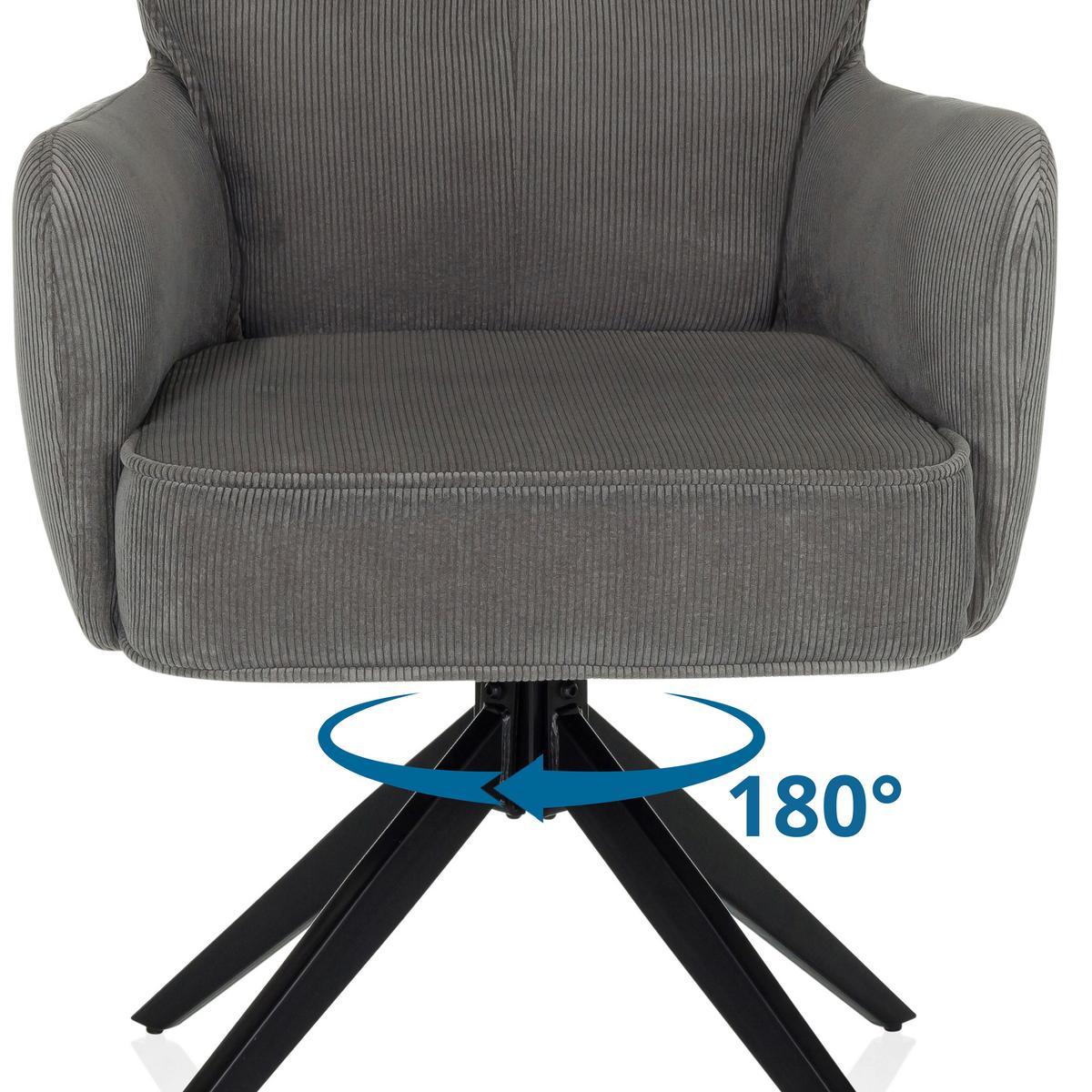 Naslanjač Tarugo, Siva - siva/črna, Moderno, kovina/tekstil (58/94/60cm) - MID.YOU