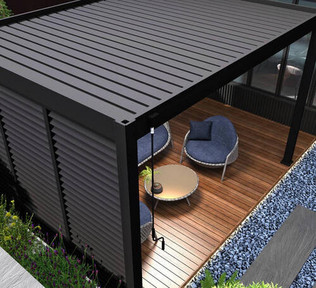 Pavillon-Seitenteil ca. 113x235 cm Anthrazit - Anthrazit, Basics, Metall (113/235/10cm) - Gardenson
