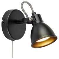 Wandleuchte Mion Wall Schwarz max. 7 Watt - Schwarz, Basics, Metall (10/14/11,5cm) - Markslöjd