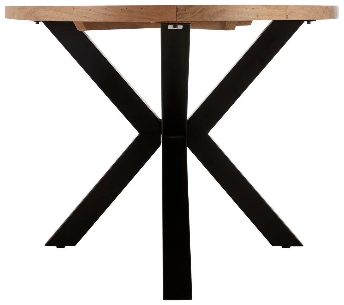 MASĂ ORBIT - negru/culoare lemn acacia, Design, lemn/metal (180/100/76cm) - Zandiara