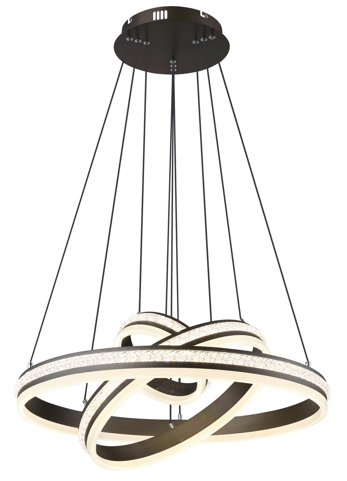 Viseča Led-svetilka Grouni, S Sijalko - barve titana/opal, Design, kovina/umetna masa (60/120cm) - Globo