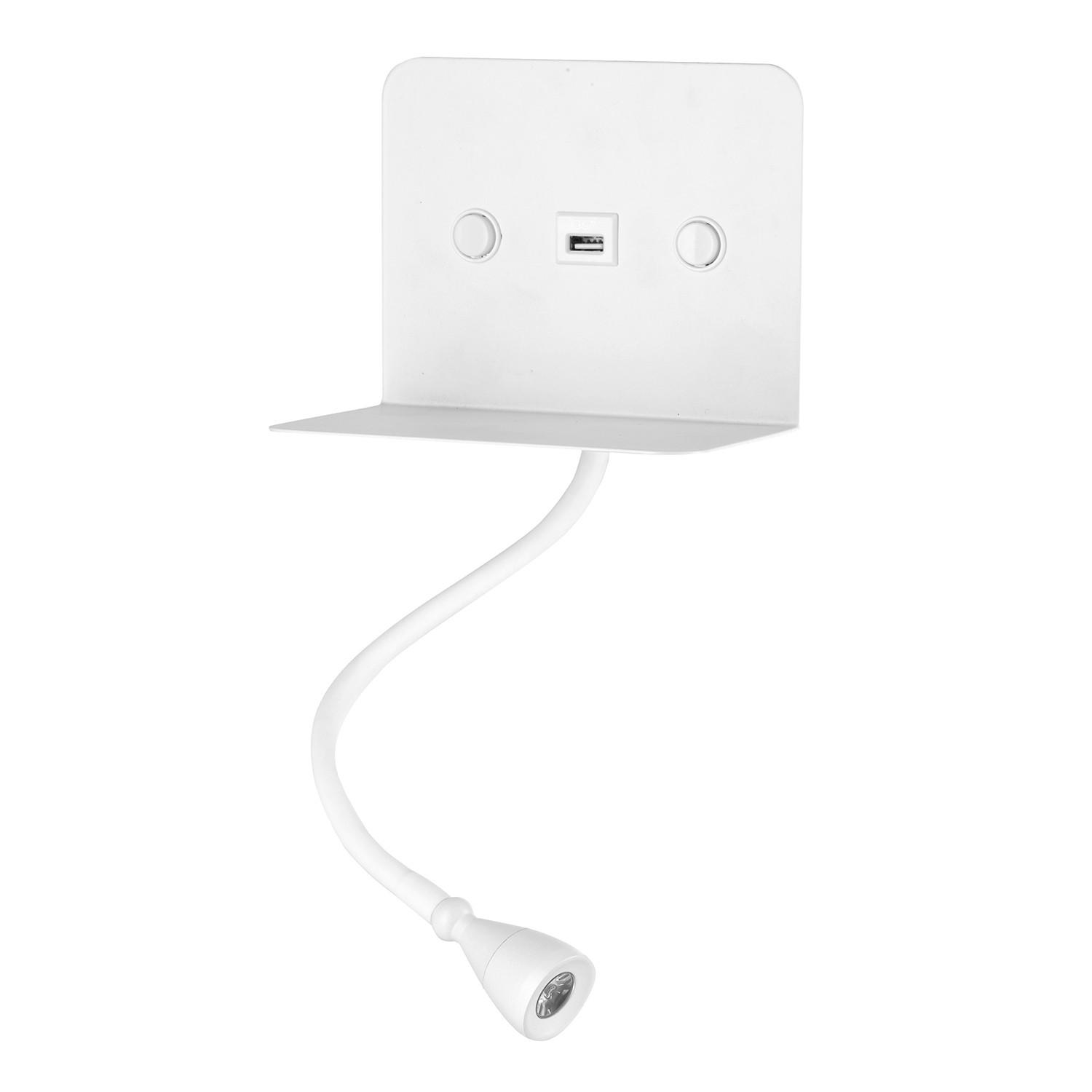 LED-Wandleuchte Bianca Weiß max. 5 Watt - Weiß, Design, Metall (16/13/46cm)