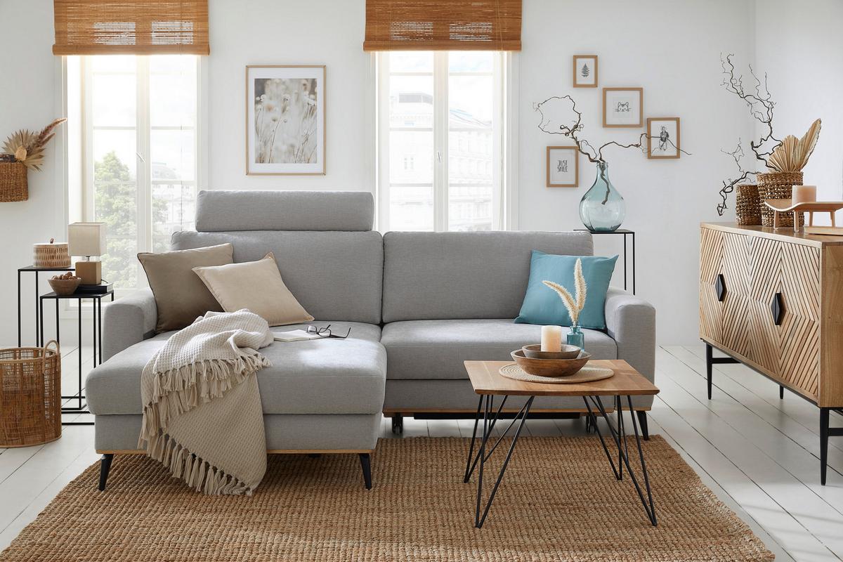 Sedežna Garnitura Romeo - siva/črna, Konvencionalno, kovina/tekstil (234/87/167cm) - Premium Living