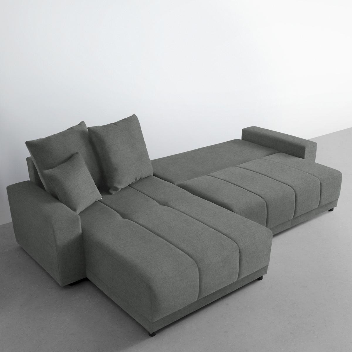 Ecksofa Alatri Graphitfarben - Graphitfarben/Schwarz, Modern, Kunststoff/Textil (289/90/176cm) - Based