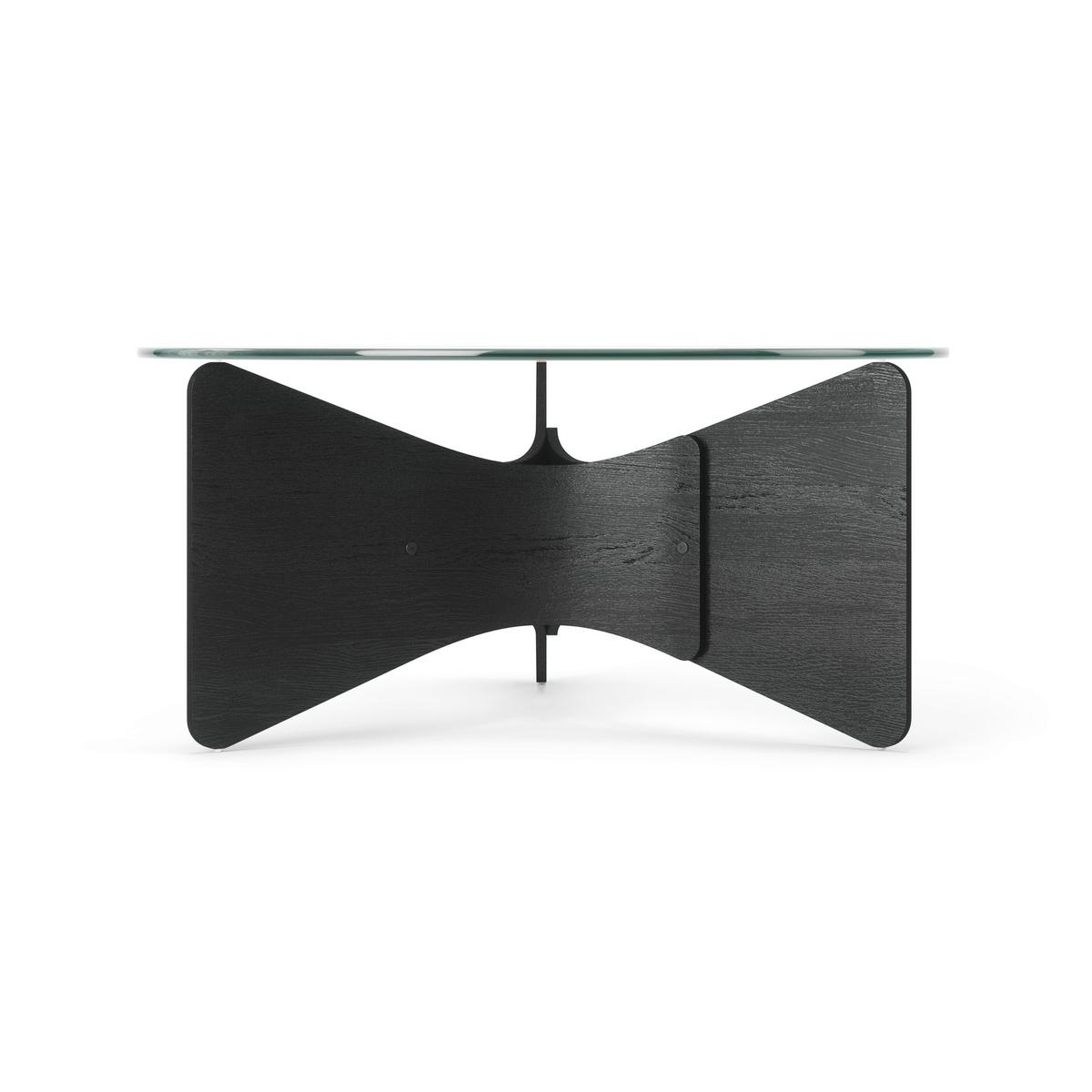 Couchtisch Madera Schwarz/Transparent - Transparent/Schwarz, KONVENTIONELL, Glas/Holz (86,9/86,9/39,3cm) - Umbra