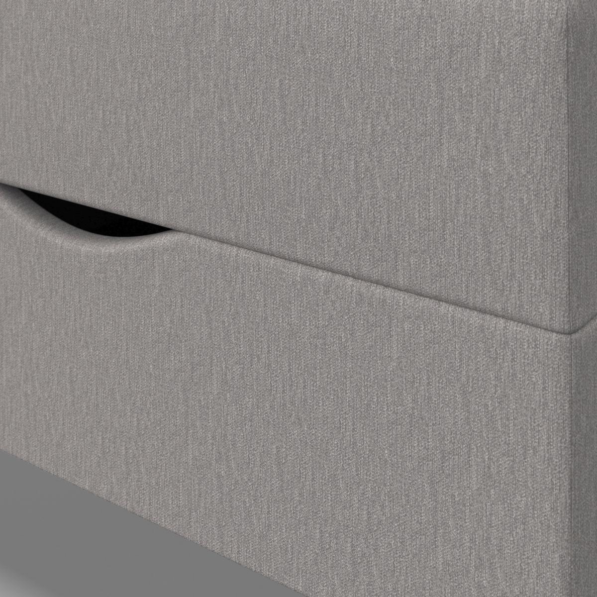 Boxbett Vida ca. 90x200 cm Grau mit Topper - Schwarz/Grau, MODERN, Holz/Kunststoff (90/200cm) - Bessagi Home