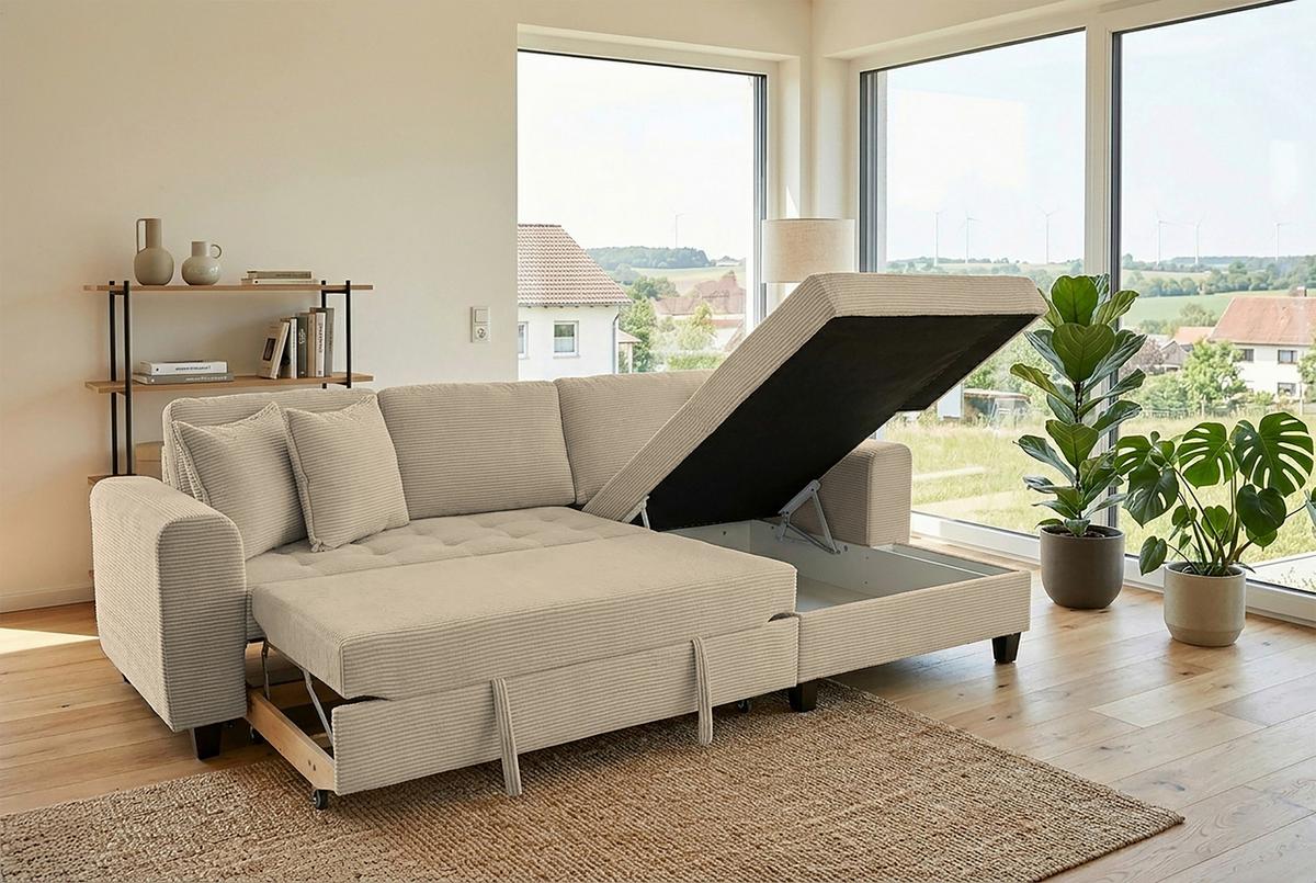 Coltar MORITZ - gri-maro, Trend, textil (265/155cm) - Modern Living