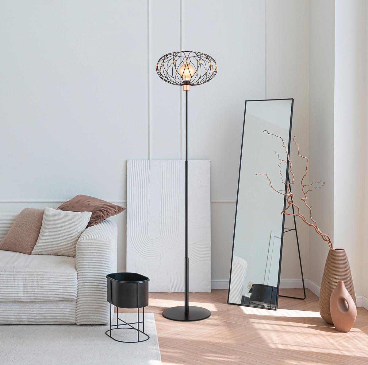 STEHLEUCHTE 15966S GREYS - Goldfarben/Schwarz, Design, Kunststoff/Metall (40/162cm) - Globo