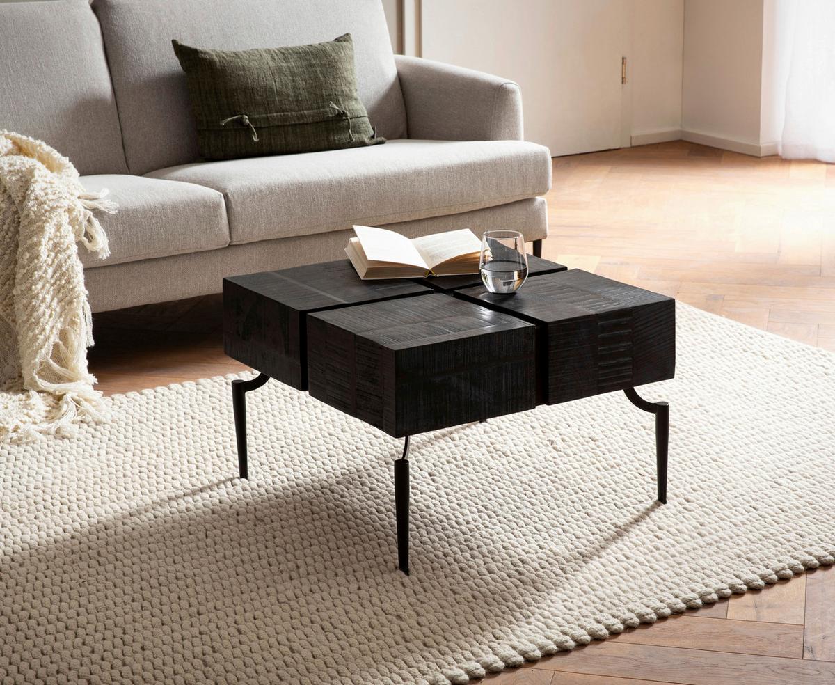 Klubska Miza Wl6.980 - črna, Design, kovina/les (60/60/40cm) - Livetastic