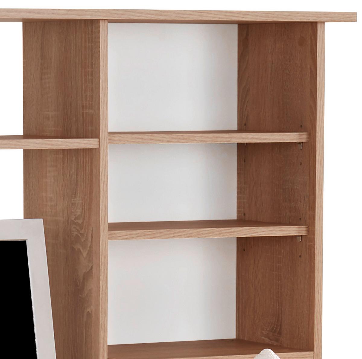 Masă de birou Thema 2 - stejar Sonoma/alb, Modern, plastic/material pe bază de lemn (160/153,4cm) - Modern Living