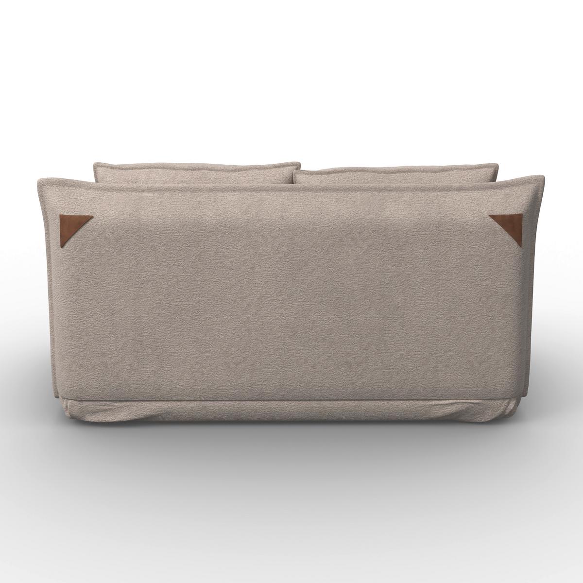 Schlafsofa Macy Bouclé Beige - Beige, MODERN, Textil/Metall (140/35/63cm) - Bessagi Home