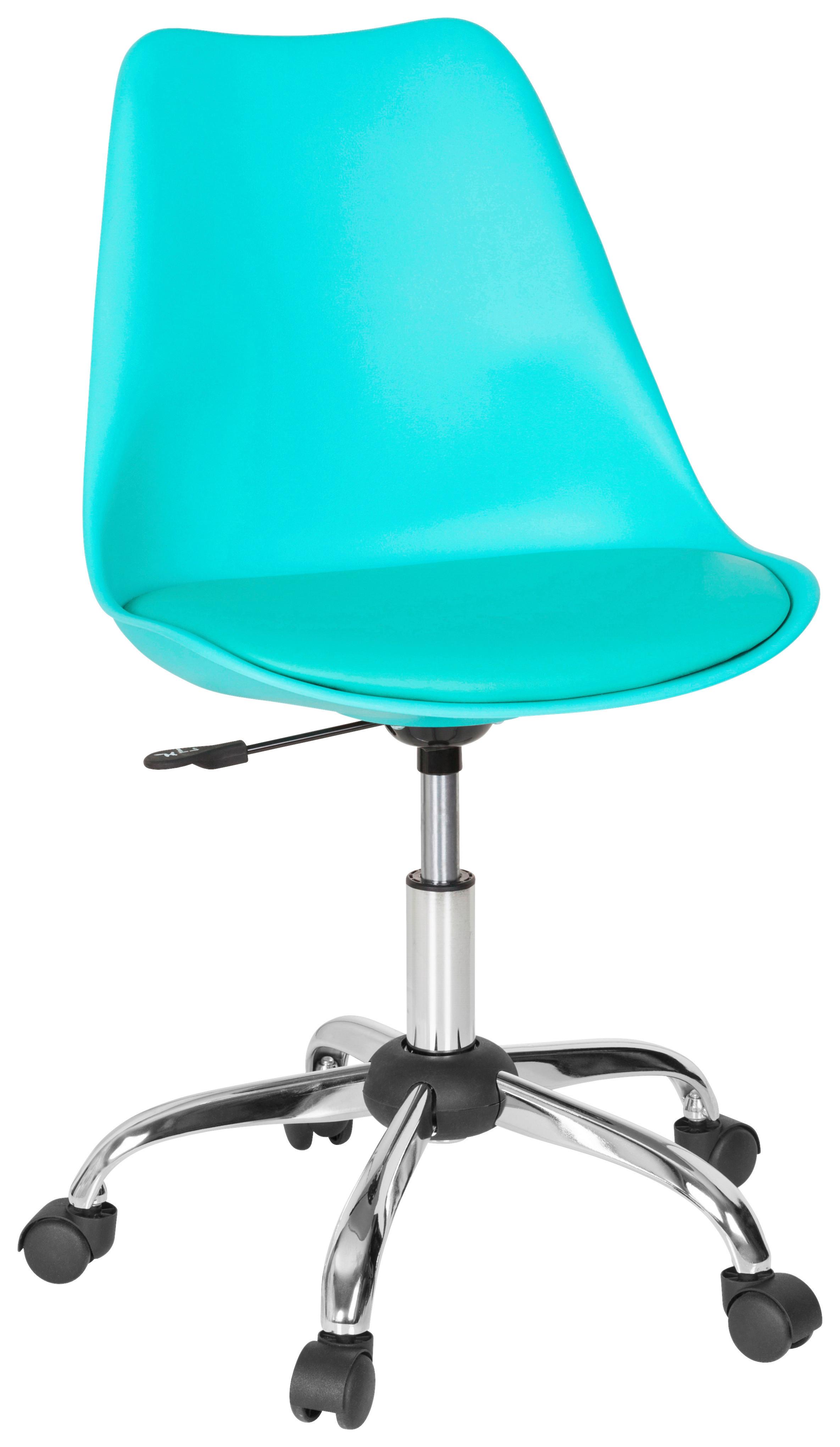 Vrtljivi Stol Fancy Pro, Turkizna - turkizna, Moderno, kovina/umetna masa (48/86/54cm) - MID.YOU