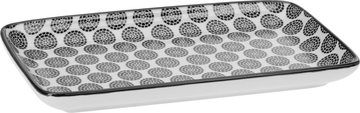 Teller Shiva diverse Designs - Weiss/Schwarz, Lifestyle, Keramik (20/11/2,5cm) - Modern Living