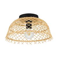 Deckenleuchte 43831 'ausnby' - Schwarz/Naturfarben, Natur, Holz/Metall (37/20cm) - Eglo