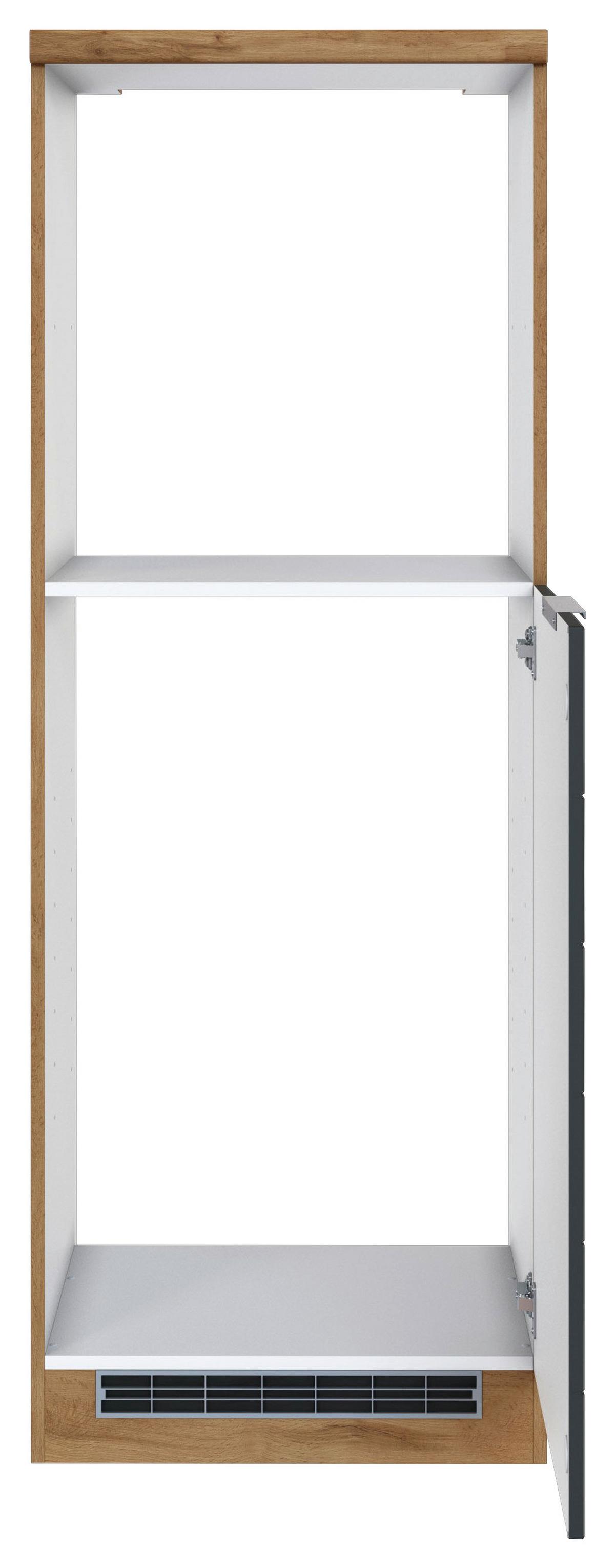 Backofen-/Kühlschrank Umbauschrank Florenz ca. 60 cm - Eiche Wotan/Grau, Design, Holzwerkstoff/Metall (60/166/60cm) - Held