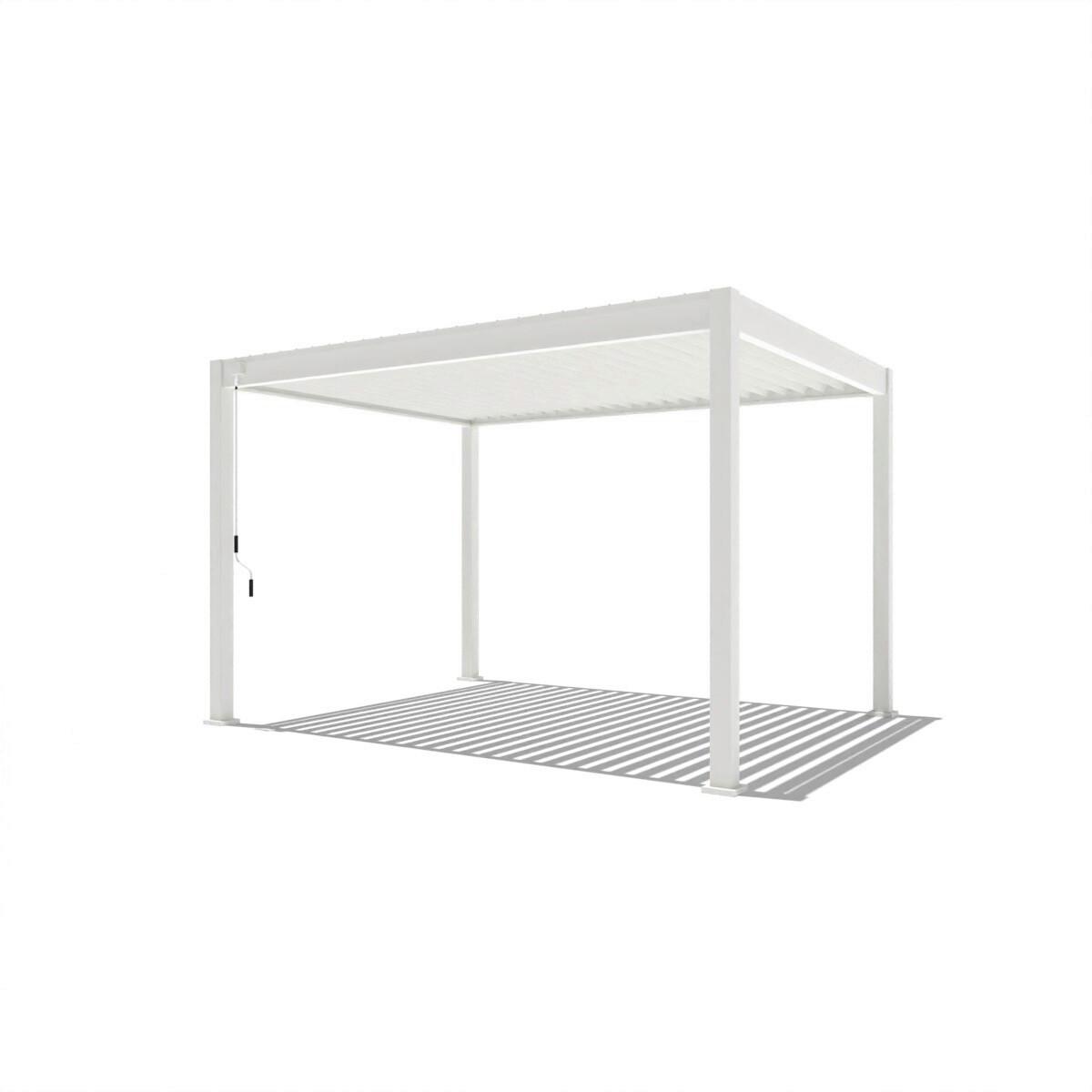 Pergola Trumpf, Bela, 3x4m - bela/visoki sijaj, Basics, kovina (300/255/400cm) - Gardenson