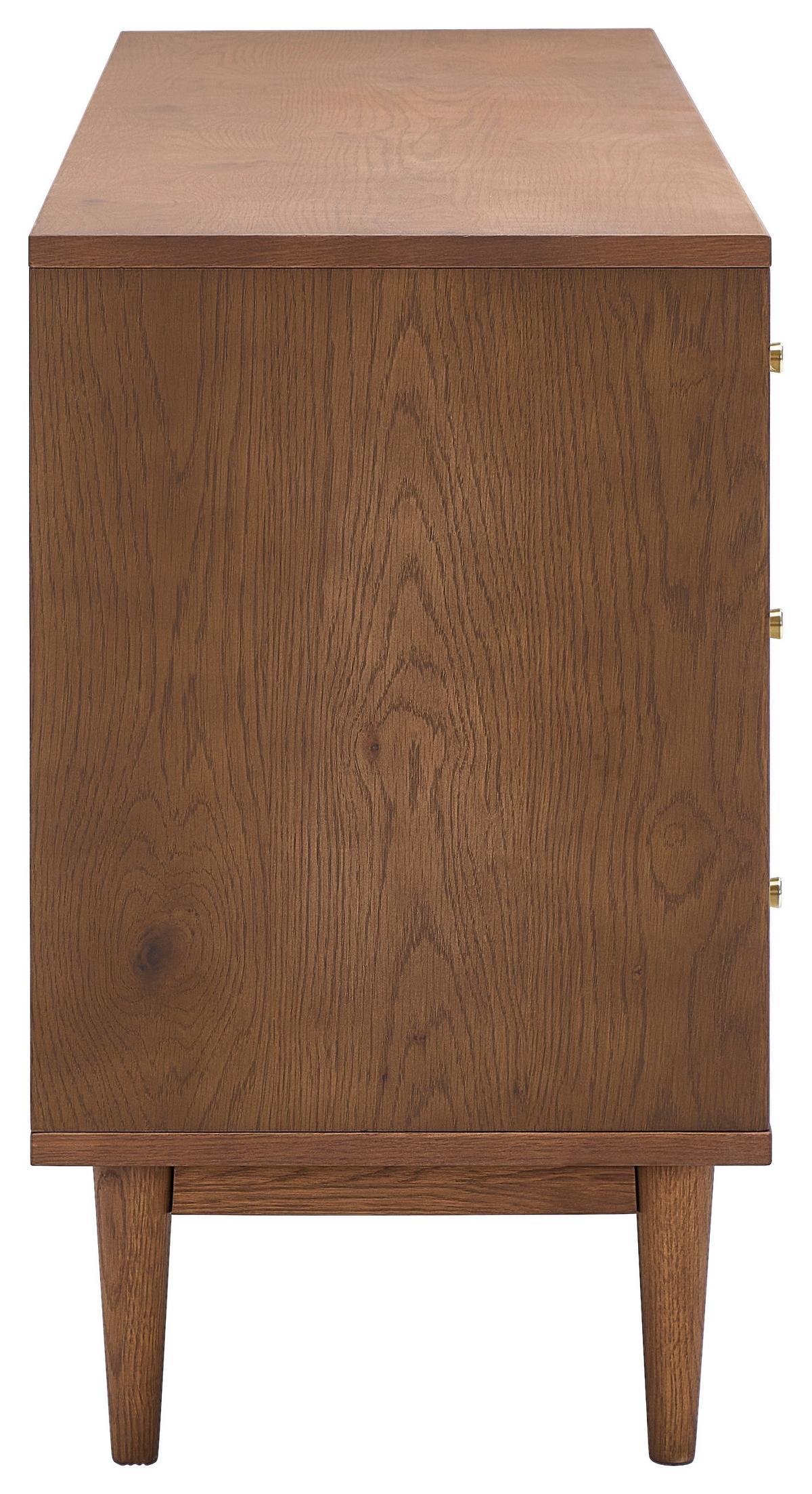 KOMODA SZEROKA SIDEBOARD - kolor orzecha włoskiego/kolor złoty, Lifestyle, materiał drewnopochodny/metal (148/74/40cm) - MID.YOU