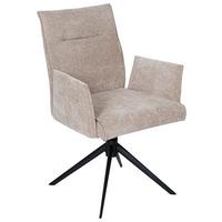 KRZESŁO Z PODŁOKIETNIKAMI MARIANNE -EXKLUSIV- - czarny/taupe, Design, metal/tkanina (58/91/58,5cm) - Valnatura