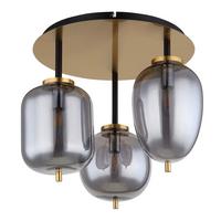 Deckenleuchte Blacky I max. 40 Watt - Messingfarben, Design, Glas/Metall (46/36cm) - Globo