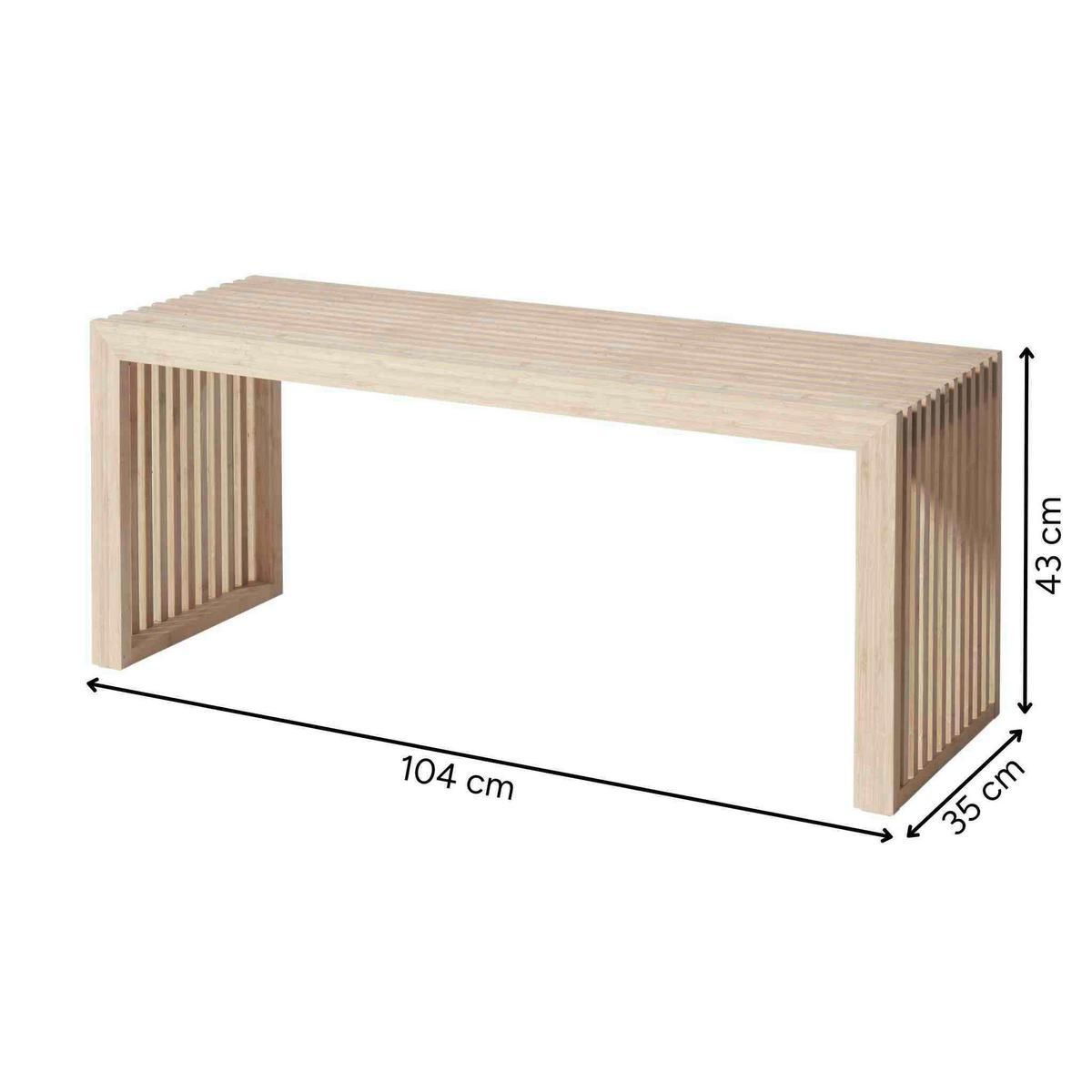 Sitzbank ''Rib'', aus Echtholz, Bambusfarben - Naturfarben, KONVENTIONELL, Holz (104/43/35cm) - MID.YOU