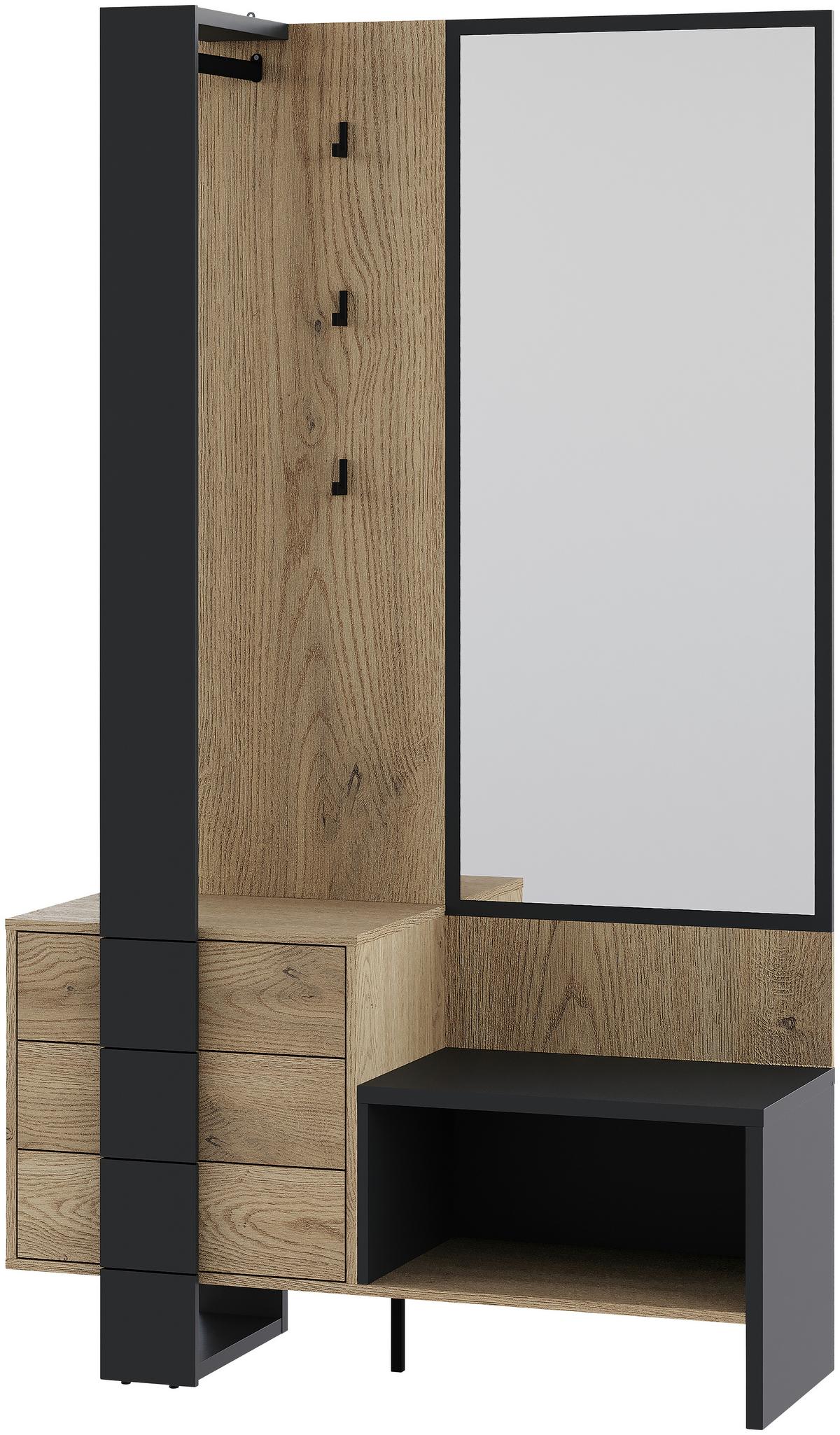 PRZEDPOKÓJ SILENT - kolor dębowy/antracytowy, Konventionell, materiał drewnopochodny (115/200/41,6cm) - Carryhome