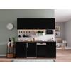 Küchenblock ECONOMY 195 Schwarz/Eiche B: 195 cm - Eichefarben/Schwarz, Basics, Holzwerkstoff (195cm) - Respekta