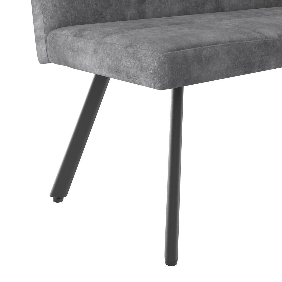 Klop Milos, Siva - siva/črna, Moderno, kovina/tekstil (140/85/60cm)