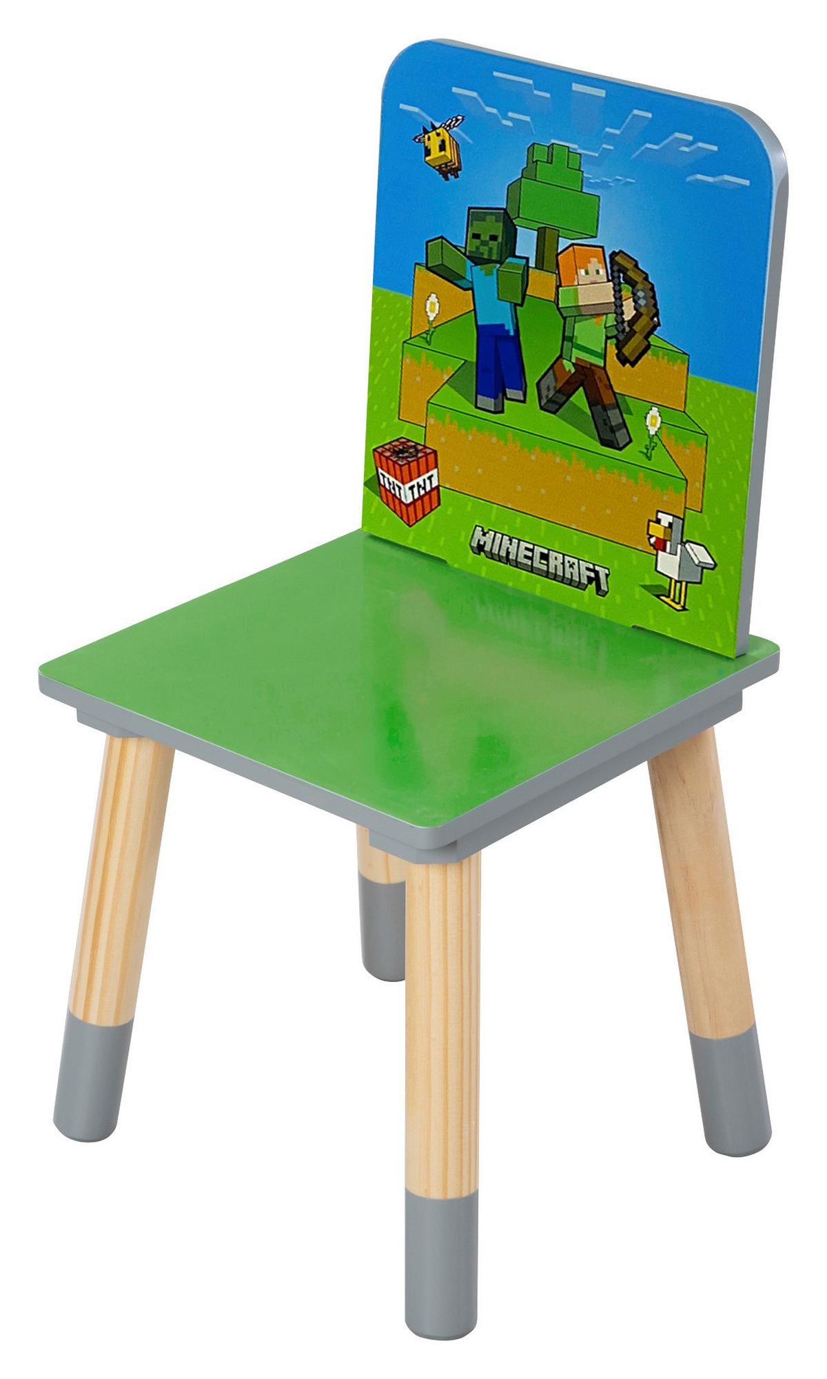 Kindersitzgruppe Minecraft 3-tlg. Grün/Blau - Multicolor, MODERN, Holz/Holzwerkstoff (60kg) - Minecraft